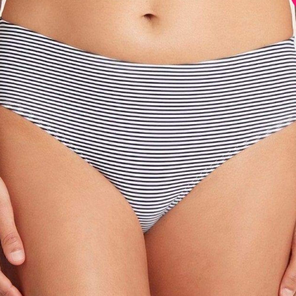 Sea Level Positano Stripe Mid Bikini Brief - Night Sky